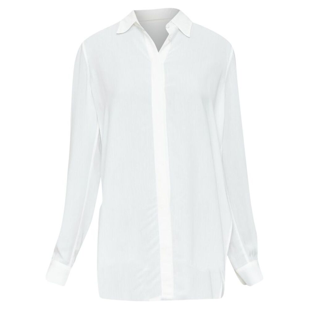The Row Carlton White Fluid Crepe Shirt